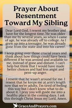 a poem with the words prayer about treatment toward my sibling