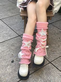 This price is for a pair of leg warmers only, others are not included. Socks Details:Ribbed TrimSizeFree SizeFull Length45 Knit Leg Warmers, Pink Knit, Clothes Closet, Reasons To Smile, Cute Crochet, Appliques, Pretty Outfits, Crochet Projects