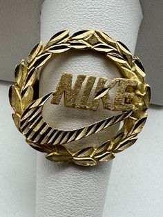 In good condition Gold Nike, Nike Gold, Jewellery Moulds, Nike Sports, Rings Statement, Statement Rings, Nike Air, Jewelry Rings, Yellow Gold