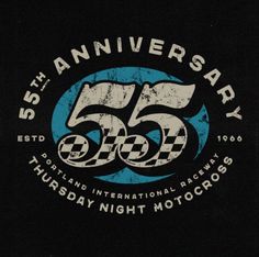 the 50th anniversary logo is shown on a black shirt with blue and white checkered design