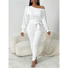 -Item Id 38715709 -Color: White -Sleeve Length: Long Sleeve -Length: Long -Material: Knitted Fabric -Care Instructions: Machine Wash Or Professional Dry Clean -Body: Unlined **Open To Offers!!!** **Bundle To Save More** **30% Off Bundles Of 2 Or More Items!!** ***Orders Go Out Within 5-10 Business Days!! Thank You For Your Patience!! Multiple Sizes And Colors Available In Most Styles Don't See Your Size Or Color Listed, Just Ask. Casual Asymmetrical Jumpsuits And Rompers, Casual Spring Jumpsuit With Asymmetrical Design, Spring Asymmetrical Solid Jumpsuits And Rompers, Jumpsuits Casual, Boutique Pants, Warm Home, Home White, Clean Body, Casual Jumpsuit