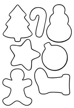 Christmas Felt Cookies, Felt Christmas Tree Pattern Templates Free Printable, Simple Christmas Shapes, Ornament Cutout Template, Cookie Template Printable Free, Danish Christmas Decor, December Kids Crafts, Cookie Ornaments Diy, Cookies For Santa Craft