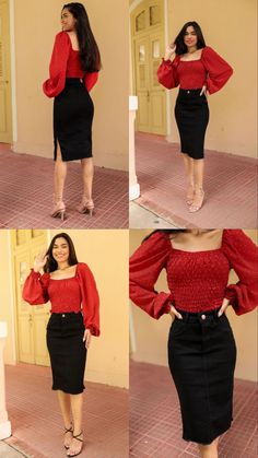 Skirt Outfit For Party, Elegant Tops Classy, Classy Style Outfits, Apostolic Outfit, Western Dresses For Girl, Heel Sandals Outfit