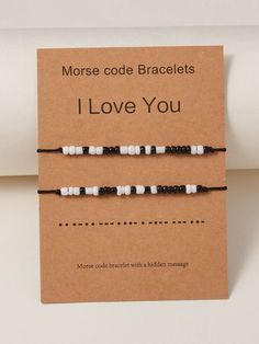 I Love You More Bracelet, Code Morse, Morse Code Bracelets, Code Bracelets, Bead Decor, Bracelet Couple, Morse Code Bracelet, Diy Bracelets Easy, Diy Bracelet Designs