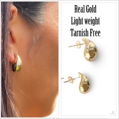 Teardrop shape real gold earrings are the perfect statement earring for any outfit These real gold 10k trendy earrings make the perfect gift for any loved one These earrings come packaged ready to be gifted Medium teardrop earrings are approximately 20 mm and weight 2.3 grams Small teardrop earrings are approximately 15 mm and wight 1.43 grams These teardrop earrings are made of real gold and are hollow so it does not weight down your ear These earrings will no fade or tarnish Pear-shaped Hoop Earrings For Gifts, Trendy Teardrop Yellow Gold Hoop Earrings, Trendy Yellow Gold Teardrop Hoop Earrings, Trendy Gold Hypoallergenic Teardrop Earrings, Trendy Gold Teardrop Hypoallergenic Earrings, 14k Gold Teardrop Earrings, Gold Teardrop Earrings In 14k Gold, Yellow Gold Tarnish Resistant Teardrop Earrings As Gift, Tarnish Resistant Yellow Gold Teardrop Earrings As Gift