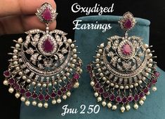 Elegant Jeweled Chandbalis For Diwali, Traditional Jeweled Pearl Earrings For Wedding, Elegant Pearl Earrings With Stone Work For Diwali, Kundan Bridal Earrings With Stone Work For Anniversary, Elegant Jeweled Earrings For Diwali, Festive Traditional Earrings, Elegant American Diamond Jhumkas With Stone Work, Traditional Heavy Bridal Earrings With Cubic Zirconia, Elegant Jhumkas With Intricate Design In Cubic Zirconia