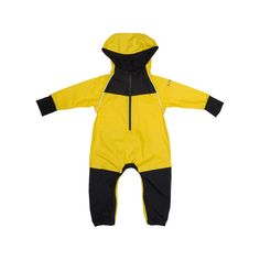 Yellow rain suit by Stonz Yellow Weatherproof Raincoat For Outdoor Activities, Weatherproof Yellow Raincoat For Outdoor Activities, Yellow Hooded Raincoat For Outdoor Activities, Pretend Play Costumes, Toddler Suits, Box Costumes, Rain Suits, Rain Suit, Youth Clothing