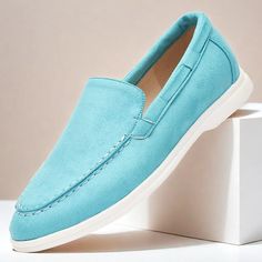 Category:Loafers  Slip-Ons; Upper Materials:Suede; Lining Materials:PU; Embellishment:Splicing; Season:Spring,Fall; Gender:Men's; Activity:Walking; Toe Shape:Round Toe; Style:Casual; Outsole Materials:Rubber; Occasion:Daily; Pattern:Solid Colored; Listing Date:11/09/2023; 2024 Trends:Comfort Loafers,Classic Loafers; Foot Length:; SizeChart1_ID:2:185604; Size chart date source:Provided by Supplier. Shoes For Women Fall, Fall Shoes For Women, Blue Suede Loafers, Mens Slip Ons, Classic Loafers, Autumn Shoes Women, Classic Ugg Boots, Comfortable Loafers, Uggs Outfit