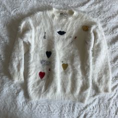 Authentic Miu Miu Sweater. Worn Once. It Great Condition. Pet And Smoke Free Home. Cream White, Colorful Sweaters, Miu Miu, Sweaters For Women, Women Shopping, Color