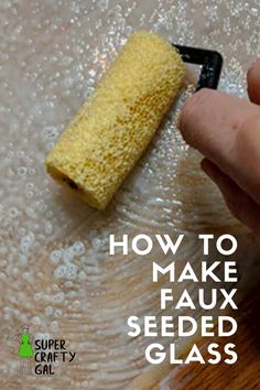 We've all dreamed of expensive frosted /seeded glass pieces we see in stores. Now learn how to make faux seeded glass without going broke. Glass Pieces, Seeded Glass, Seeds, Ethnic Recipes, Glass