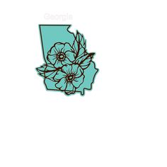 the state of indiana with flowers on it's back side and words that read, georgia