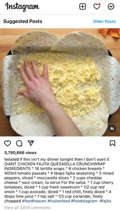 an instagram post about how to make tortillas with eggs and other ingredients