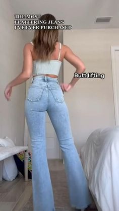 Flare Jeans Outfit, Jeans Outfit Women, Korean Summer, Cute Country Outfits, Flattering Jeans, Country Outfits, Premium Denim, Womens Cardigan, Jean Outfits