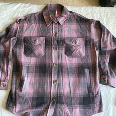 Union Bay Women’s Flannel Shirt Large Never Worn Pink Black Lots Of Pockets, Heavy Flannel. Excellent Condition!!! Smoke Free Home Pink Button-up Flannel Shirt For Fall, Casual Pink Button-up Flannel Shirt, Pink Cotton Flannel Long Sleeve Shirt, Pink Cotton Long Sleeve Flannel Shirt, Pink Long Sleeve Cotton Flannel Shirt, Pink Casual Winter Shirt, Pink Long Sleeve Casual Flannel Shirt, Casual Pink Long Sleeve Flannel Shirt, Pink Collared Shirt For Fall