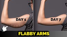 two pictures of arm arms with the words day 4 and day 7 written on them