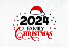 a christmas card with the words family christmas written on it