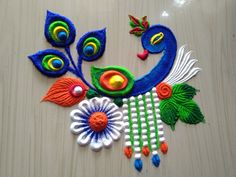 Rangoli Lifestyle Small Peacock Rangoli, New Year Rangoli Design 2022, Mahashivratri Rangoli, Peacock Rangoli Design, Creative Rangoli, New Year Rangoli