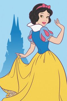 snow white from disney's animated movie, the princess in front of a castle