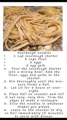 the instructions for how to make homemade pasta