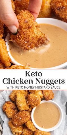 chicken nuggets with keto honey mustard sauce