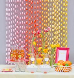 an image of a website page for diy paper chain garlands with flowers in vases