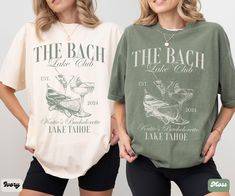 "Custom Lake Bachelorette Party Shirts, Personalized Camp Bachelorette Shirts, Hiking Themed Bridal Party Tees, Last Trail Before the Veil Cocktail Shirts, Boating Girls Trip Outfits, Camp Bach Shirt, Boat Bachelorette TShirt, The Bach Club Cruise Bridal Shower Gifts ✧ WHY  YOU'LL  LOVE IT ✧  ⋒ Comfort Colors® tees are garment-dyed shirts that are timeless classics and will never pile.  ⋒ Trendy retro vintage look and gorgeous colors.  ⋒ Amazingly soft and comfy. Perfect with any shorts, skirts, jeans, leggings, or nothing but undies around the house. ⋒ Created with quality in mind, it's made from 100% ring-spun cotton. ⋒ Will last for years with its double-needle stitched neckline, sleeves, and bottom-hems. ⋒ Garment is made with the most expensive dyeing process, reducing shrinking up to Custom Bachelorette Shirts, Luxury Bachelorette, Bachelorette Tees, Nashville Bachelorette, Beach Bachelorette, Bachelorette Shirts, Bachelorette Party Shirts, Club Shirts, Bridal Party Gifts