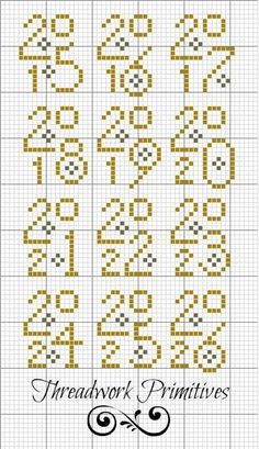 a cross stitch pattern with the words, threadwork primitives written in black and yellow