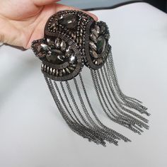 Blazer Accessories, Beads Applique, Shoulder Brooch, Punk Costume, Military Pins, Shoulder Jewelry, Big Shoulders, Rhinestone Fashion, Tassels Fashion