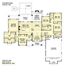 this is the first floor plan for these luxury home plans, which include two master suites and