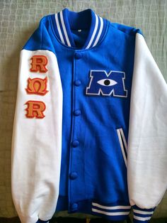 Monster's University Jacket ... Go ROAR OMEGA ROAR!!! Monster University Jacket, Monster's University, University Jacket, Monsters University, Monster University, Letterman Jacket, Disney Outfits, Suit Fashion, Streetwear Outfit