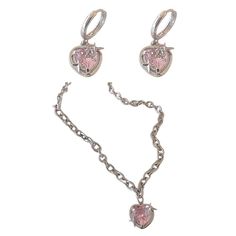 PRICES MAY VARY. 💗Y2K style. A sparkling heart necklace with a trendy design is perfect for the cool girl who likes rock style. 💗Jewelry set. You can wear it individually or buy a set, but either way will give you a unique look. 💗Material.Women Girl Y2K jewelry is made of zinc alloy and high quality zircon. It is not harmful to the body. 💗Occasion.An ideal gift for your family, sisters, girlfriends, co-workers, best friends to express your wishes on Thanksgiving, Christmas, New Year, Valenti Pink Alloy Necklaces For Valentine's Day, Heart-shaped Alloy Earrings For Party, Silver Heart-shaped Alloy Earrings, Trendy Alloy Jewelry For Valentine's Day, Heart-shaped Alloy Earrings For Gift, Trendy Alloy Jewelry With Heart Charm, Metal Jewelry With Heart Charm For Party, Metal Heart Charm Jewelry For Party, Valentine's Day Heart-shaped Alloy Earrings