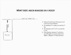 the diagram shows what size arch - makers do i need? and how to use it