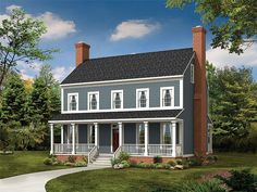 this is an artist's rendering of these two - story house plans for small homes