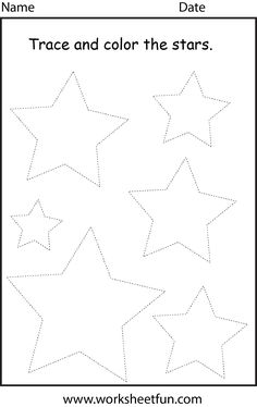 trace and color the stars worksheet