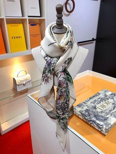 Size: Standard Size It comes with Dust box, Care manual, Tag, and Paper bag. Dior Scarf, Luxury Scarf, Hermes Jewelry, Luxury Scarves, Hair Accessories Jewelry, Luxury Shoes, Paper Bag, Dior, Things To Come