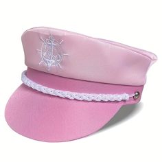 PRICES MAY VARY. This is a pink hat that can be used for multiple dress-ups For women, dress up as a Marine's hat, a sailor's hat, or a captain's hat. Great for fun looks and cool costume accessories. BEAUTIFUL AND UNIQUE DESIGN - The captain's hat features a pink color scheme and an anchor pattern, making it a stylish and distinctive accessory. Made of 75% cotton+%25 polyester,that are both durable and comfortable, ensuring a great fit and long-lasting wear; Embroidered captain's pattern, never Captain Halloween Costume, Captain's Hat, Halloween Costume Hats, Sailor Captain, Captain Costume, Navy Costume, Princess Hat, Military Hats, Marine Sea