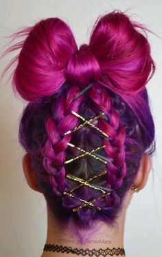 Trendy We Fryzurach, Crazy Hair Days, Mermaid Hair, Rainbow Hair, Crazy Hair, Hair Color Trends, Purple Hair, Hair Designs, Braid Styles