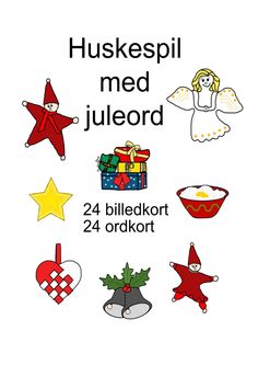 a poster with christmas decorations and symbols on it