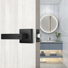 Heavy Duty Privacy Lock Door Levers Square Plate Black Finish DL01BKBK - Probrico Stainless Steel Cabinet Hardware, Bathroom Door Handles, Door Handle Design, Privacy Lock, Lock Door, Privacy Door, Glass Door Knobs, Square Plate, Door Lever