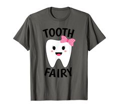 a tooth with a pink bow on it's head and the words tooth fairy