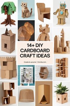 Upcycle your cardboard into exciting DIY crafts! From functional home projects to decorative pieces, these ideas make recycling fun and rewarding. Makedo Cardboard Projects, Cardboard Sculpture Ideas, Cardboard Furniture Diy, Box Crafts, Cardboard Box Crafts, Cardboard Art, Diy Cardboard Furniture, Diy Cardboard, Seasonal Crafts