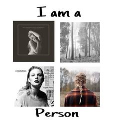 the words i am a person are in black and white, with images of women