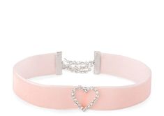 Designed with a luxe velvet ribbon, this choker has a sweetheart outline pendant and a 2" extender chain. Creative Cookies, Velvet Choker, Velvet Ribbon, Pale Pink, New Product, Choker, White And Black, Ribbon, Velvet