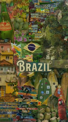 a collage of different pictures with the words brazil