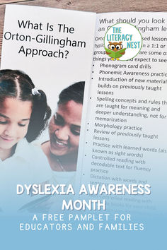 Cover picture of the What Is The Orton-Gillingham Approach free pamphlet for educators and families. Orton Gillingham Organization, Reading Fluency Activities, Reading Interventionist, Fluency Activities, Orton Gillingham, Online Academy