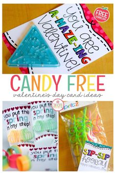 candy free valentine's day card and idea for kids to make with their friends