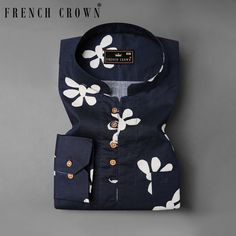 Pep up your closet with this floral designed kurta shirt from French Crown. Crafted using premium Giza cotton, it is smooth and soft on the skin. The shirt’s mandarin collar and coconut shell button fastening add to its appeal. Exuding full sleeves, this shirt will certainly fetch compliments from all. Fused collar and cuffs, collar stand and flat felled side seams provide structure and stability to all our shirts. 100 % Premium Giza Cotton: Long staple, smother, resistant to pilling, greater re Kurta Shirt, Kurta Style, Dobby Weave, Blue Prints, Indian Kurta, Cotton Kurta, Coconut Shell, Giza, Full Sleeves