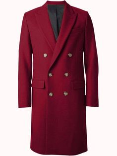 Overcoat Gentlemen Outfit, Men's Overcoat, Mens Wool Overcoat, Red Overcoat, Gentlemans Guide, Mode Mantel, Formal Men, Mens Top, Men's Trench Coat