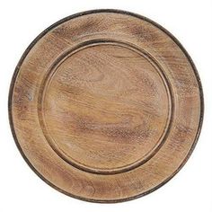 an empty wooden plate on a white background