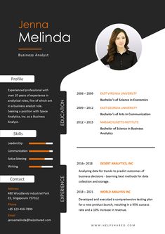 a professional resume template with an orange and black color scheme on the cover page,